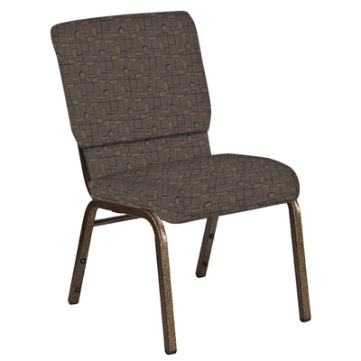18.5''W Church Chair in Circuit Fabric - Gold Vein Frame - View 1
