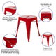 Red |#| 18 Inch Table Height Indoor Stackable Metal Dining Stool in Red-Set of 4