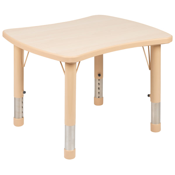 Natural |#| 21.875inchW x 26.625inchL Rectangle Natural Plastic Activity Table Set with 4 Chairs