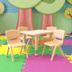 Natural |#| 21.875inchW x 26.625inchL Rectangle Natural Plastic Activity Table Set with 4 Chairs