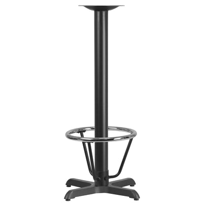 22'' x 22'' Restaurant Table X-Base with 3'' Dia. Bar Height Column and Foot Ring - View 1