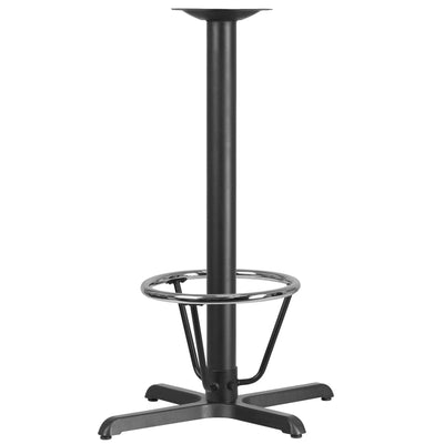 23.5'' x 29.5'' Restaurant Table X-Base with 3'' Dia. Bar Height Column and Foot Ring