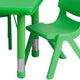 Green |#| 24inchW x 48inchL REC Green Plastic Height Adjustable Activity Table Set - 4 Chairs