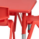 Red |#| 24inchW x 48inchL REC Red Plastic Height Adjustable Activity Table Set - 6 Chairs