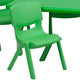 Green |#| 24inchW x 48inchL REC Green Plastic Height Adjustable Activity Table Set - 6 Chairs