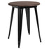 24" Round Metal Indoor Table with Rustic Wood Top