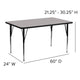 Gray |#| 24inchW x 60inchL Rectangular Grey HP Laminate Activity Table - Height Adjustable Legs