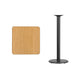 Natural |#| 24inch Square Natural Laminate Table Top with 18inch Round Bar Height Table Base