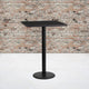 Black |#| 24inch Square Black Laminate Table Top with 18inch Round Bar Height Table Base