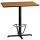 Natural |#| 24inch x 42inch Laminate Table Top & 23.5x29.5 Bar Height Table Base w/Foot Ring