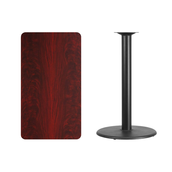 Walnut |#| 24x42 Rectangular Walnut Laminate Table Top & 24inch Round Bar Height Table Base