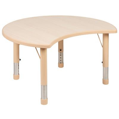 25.125"W x 35.5"L Crescent Plastic Height Adjustable Activity Table - View 1