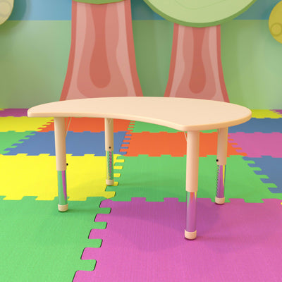 25.125"W x 35.5"L Crescent Plastic Height Adjustable Activity Table - View 2