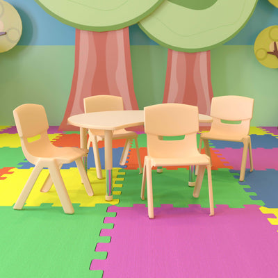 25.125"W x 35.5"L Crescent Plastic Height Adjustable Activity Table Set with 4 Chairs - View 2