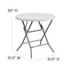 2.63-Foot Round Granite White Plastic Folding Table - Event Table