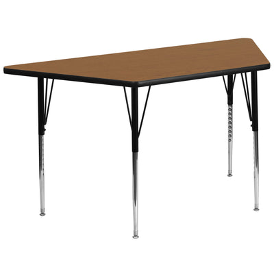 29''W x 57''L Trapezoid Thermal Laminate Activity Table - Standard Height Adjustable Legs