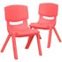 2 Pack Plastic Stackable School Chair with 10.5" Seat Height