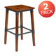 2 Pack Commercial Grade Rustic Walnut Industrial Style Backless Wood Barstool