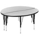 Grey |#| 2 Piece 47.5inch Circle Flexible Grey Kids Adjustable Activity Table Set