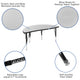 Grey |#| 2 Piece 47.5inch Circle Flexible Grey Kids Adjustable Activity Table Set