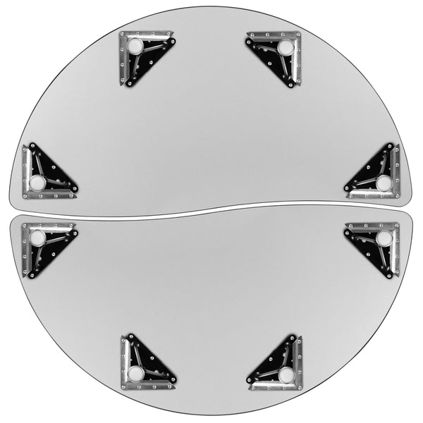 Oak |#| 2 Piece 47.5inch Circle Wave Flexible Oak Adjustable Activity Table Set