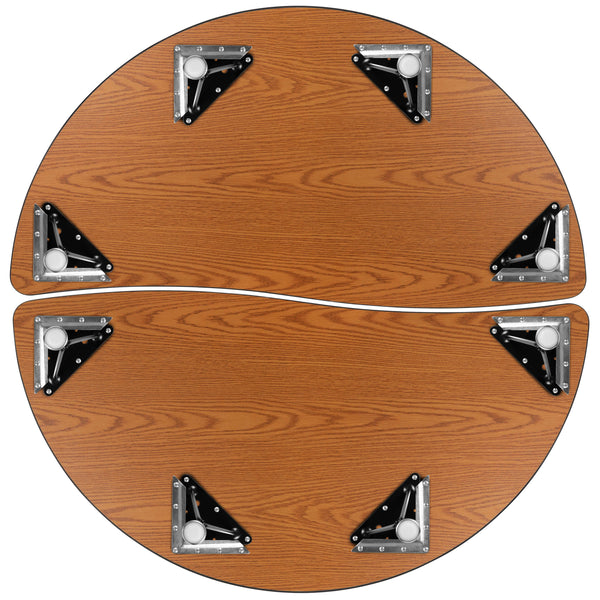 Grey |#| 2 Piece 47.5inch Circle Wave Flexible Grey Adjustable Activity Table Set