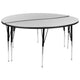 Grey |#| 2 Piece 60inch Circle Wave Flexible Grey Adjustable Activity Table Set