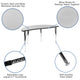 Grey |#| 2 Piece 60inch Circle Wave Flexible Grey Adjustable Activity Table Set