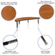 Oak |#| 2 Piece 60inch Circle Wave Flexible Oak Adjustable Activity Table Set