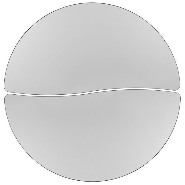 Grey |#| 2 Piece Mobile 47.5inch Circle Flexible Grey Adjustable Activity Table Set