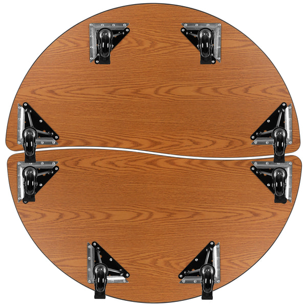 Grey |#| 2 Piece Mobile 47.5inch Circle Flexible Grey Adjustable Activity Table Set