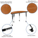 Oak |#| 2 Piece Mobile 47.5inch Circle Flexible Oak Adjustable Activity Table Set