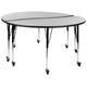 Grey |#| 2 Piece Mobile 60inch Circle Flexible Grey Adjustable Activity Table Set