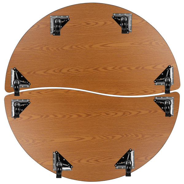 Grey |#| 2 Piece Mobile 60inch Circle Flexible Grey Adjustable Activity Table Set