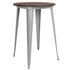30" Round Metal Indoor Bar Height Table with Rustic Wood Top