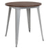 30" Round Metal Indoor Table with Rustic Wood Top