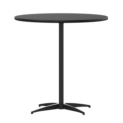 30'' Round Wood Cocktail Table with 30'' and 42'' Columns