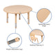 Natural |#| 33inch Round Natural Plastic Height Adjustable Activity Table - School Table for 4