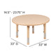 Natural |#| 33inch Round Natural Plastic Height Adjustable Activity Table - School Table for 4