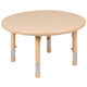 Natural |#| 33inch Round Natural Plastic Height Adjustable Activity Table - School Table for 4