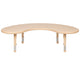 Natural |#| 35inchWx65inchL Half-Moon Natural Plastic Adjustable Activity Table-School Table for 8