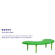 Green |#| 35inchW x 65inchL Half-Moon Green Plastic Height Adjustable Activity Table