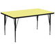 Yellow |#| 36inchW x 72inchL Rectangular Yellow Thermal Laminate Adjustable Activity Table