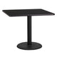 Black |#| 36inch Square Black Laminate Table Top with 24inch Round Table Height Base