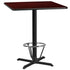 36'' Square Laminate Table Top with 30'' x 30'' Bar Height Table Base and Foot Ring