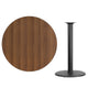 Walnut |#| 42inch Round Walnut Laminate Table Top with 24inch Round Bar Height Table Base