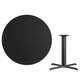 Black |#| 42inch Round Black Laminate Table Top with 33inch x 33inch Table Height Base