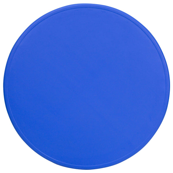 Blue |#| 45inch Round Blue Plastic Height Adjustable Activity Table