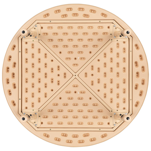 Natural |#| 45inch Round Natural Plastic Height Adjustable Activity Table - School Table for 4