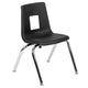 Oak |#| 47.5inch Circle Wave Activity Table Set with 14inch Student Stack Chairs, Oak/Black
